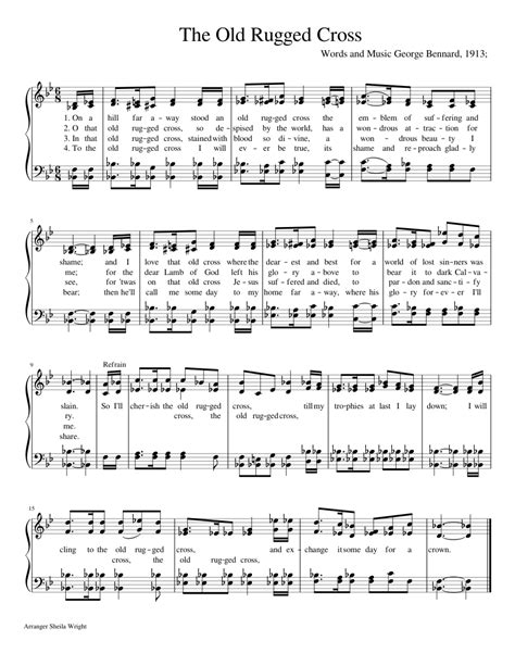 The Old Rugged Cross Sheet Music For Piano Download Free In Pdf Or