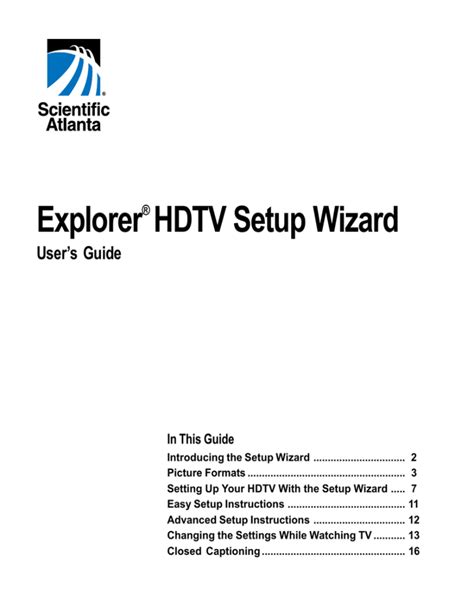 Explorer Hdtv Setup Wizard Users Guide