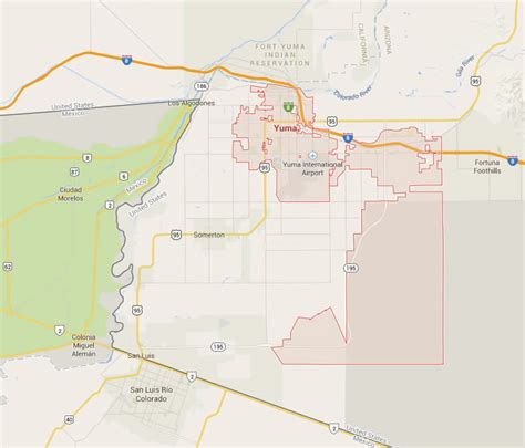 Yuma Arizona Map And Yuma Arizona Satellite Image