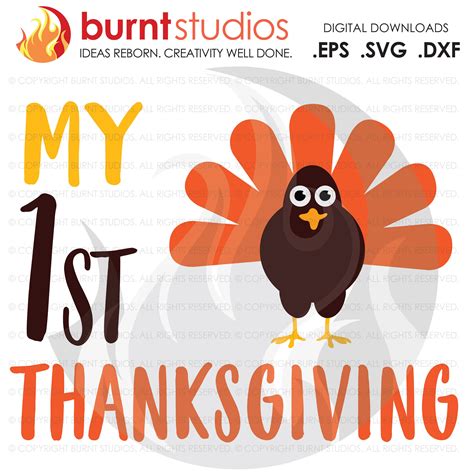 My 1st Thanksgiving Svg Cutting File Little Turkey Thankful First