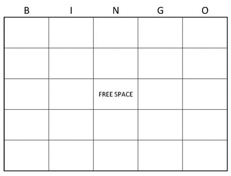 Blank Bingo Card Template Microsoft Word Sample Design Templates
