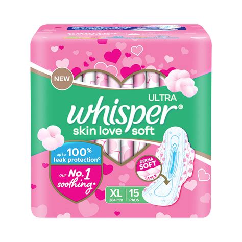 Whisper Ultra Skin Love Soft Sanitary Pads For Women XL 15 Count Price