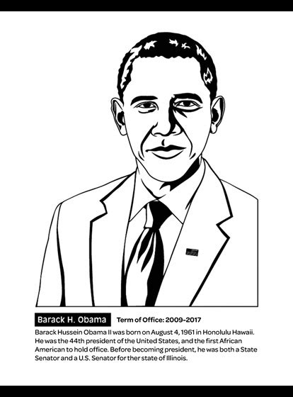 Did his work well setting the stage. U.S. President Barack Obama Coloring Page | crayola.com
