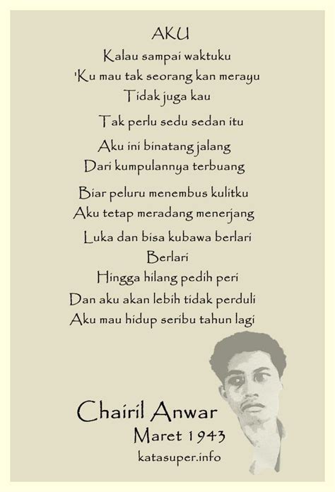 Makna Puisi Aku Karya Chairil Anwar