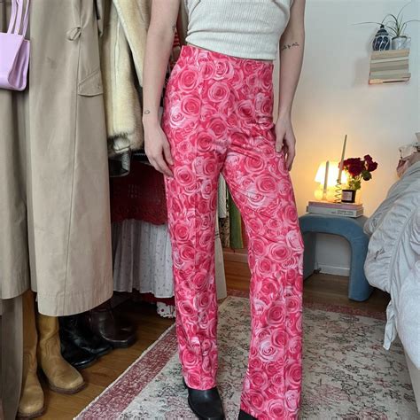 saks potts women s pink trousers depop