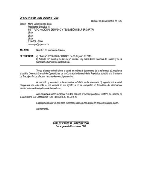 Ejemplo De Oficio Oficios Documentos Comerciales Contraloria