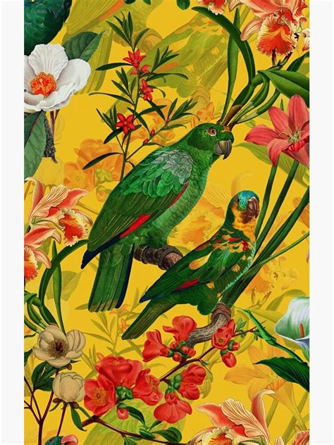 Vintage Yellow Tropical Bird Jungle Garden Samsung Galaxy Phone Case