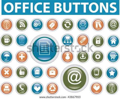 Office Buttons Vector Stock Vector Royalty Free 43867903 Shutterstock