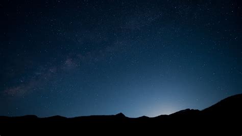 Landscape Night Sky Silhouette Milky Way Stars Nature Wallpapers