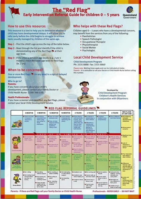 red flag referral guidelines     yrs child development chart
