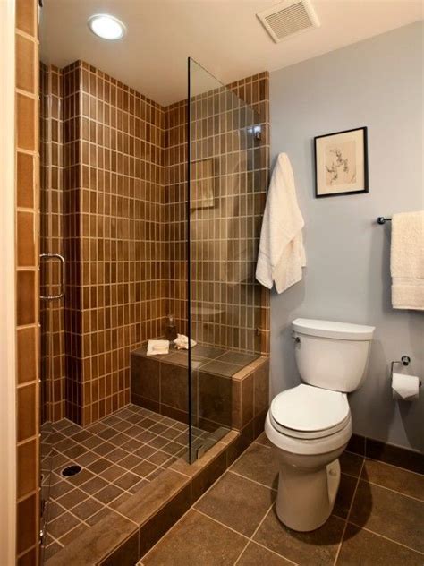Discover costs to convert a half bath to a full on a budget. open shower style not the color | Doorless shower design, Bathroom design small, Small bathroom ...