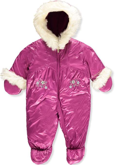 London Fog Baby Girls Sweet Snowsuit Free Shipping O Trimmed Quilted