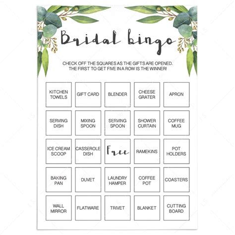 Bridal Bingo Printable Printable Word Searches