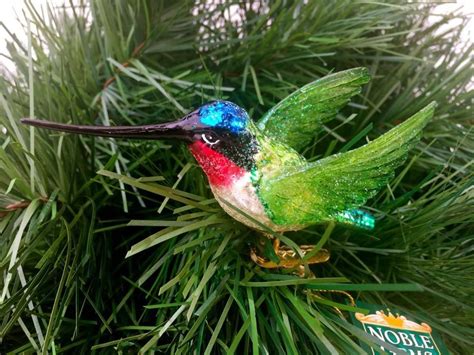 Kurt S Adler Vintage Clip On Hummingbird~glass Christmas Ornament