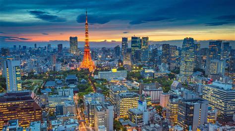 Tokyo Cityscape At Sunset Japan Tokyo City View Tokyo City Tokyo Tower