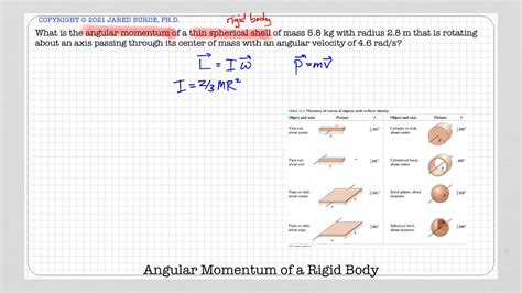 Example 13b 01 Finding The Angular Momentum Of A Rigid Body YouTube