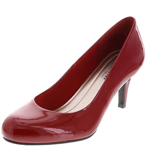 Payless Shoes Womens Karma Round Toe Pump Red Patent Leather Color Red Size 85