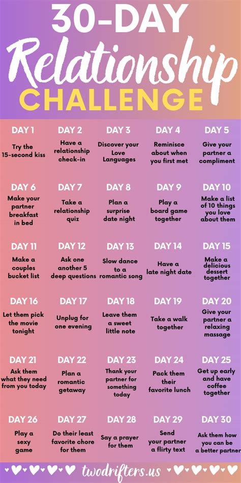 The 30 Day Relationship Challenge That Will Bring Couples Closer Two Drifters Relationship