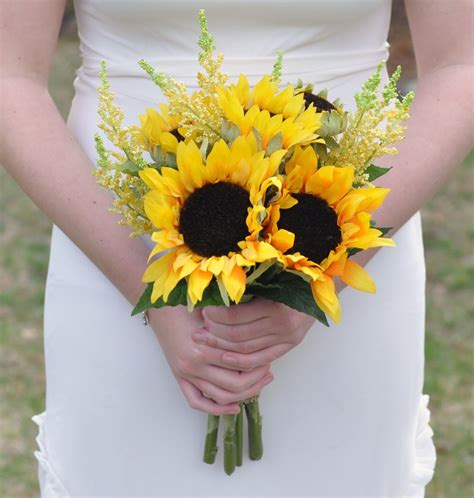 Sunflower Bridal Bouquet By Leos Metropolitan Florist