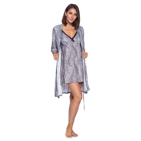 Casual Nights Womens Sleepwear 2 Piece Rayon Nightgown And Robe Set