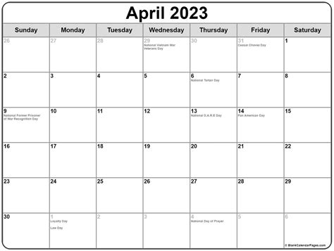 Calendar For April 2023 Free Calendar Su