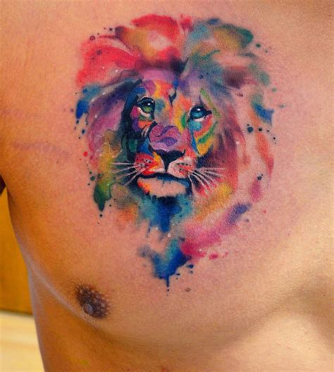 Lion Tattoo Watercolor For Men Tatuajes De Acuarela Tatuaje De León