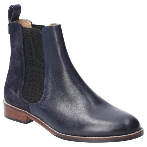 hush puppies womens chloe navy leather chelsea boots