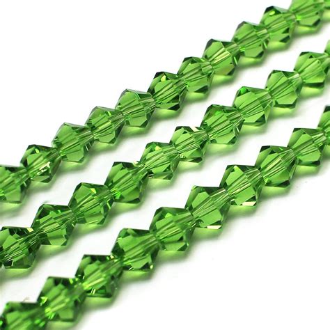 Premium Crystal 6mm Bicone Beads Green