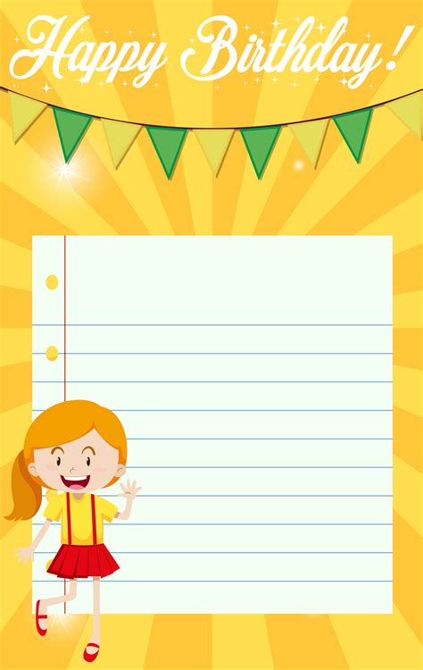A Birthday Note Templae 588300 Vector Art At Vecteezy
