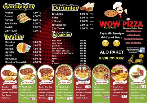 Menu At Wow Pizza Biga