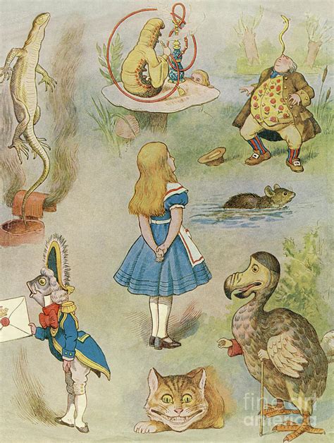 Characters From Alice In Wonderland Drawing By John Tenniel Fine Art