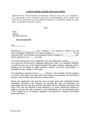 Standard job offer letter template. 7 Sample Offer Letters - Forms & Document Templates to ...