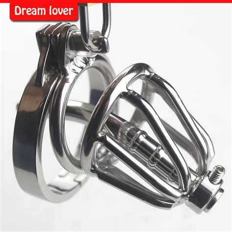 New Small Male Chastity Cage Metal Cock Ring Stainless Steel Chastity