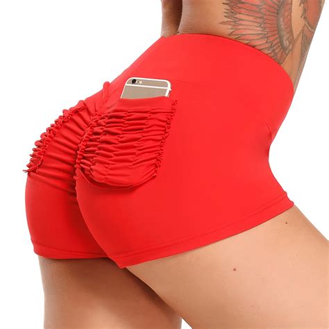Fittoo Fittoo Women Yoga Short Ruched Butt Back Pockets Pants Gym