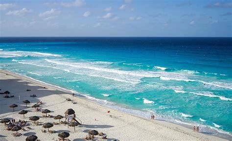 Cancun Mexico Beach Waves Tropical Travel Ocean Vacation