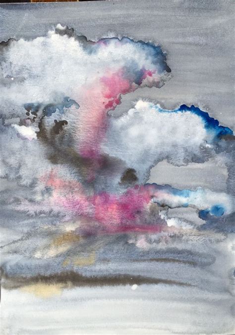 Tidal Cloud17 Original Watercolor Painting Abstract And Unique