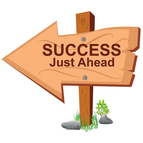 Success just ahead, wooden sign ~ Illustrations ~ Creative ...
