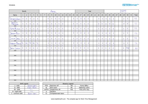 A weekly schedule template is great for routine items or special ensure adequate shift coverage with an employee schedule template, and use a schedule maker to track vacations, personal days, sick days, or other. Work Schedule Template (Excel & PDF) Download - TrackTime24