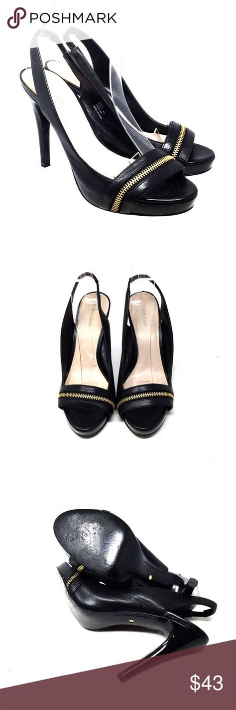 Calvin klein is one of the leading fashion design and marketing studios in the world. Calvin Klein Women Plaza BackStrap Heel Sz8M Black | Shoes ...