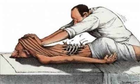 Morbidly Funny Satirical Drawing Of A Deep Tissue Massage With A