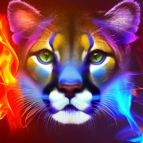 Purple Blue Flame Cougar Fire Psychedelic By Giuseppedirosso On Deviantart