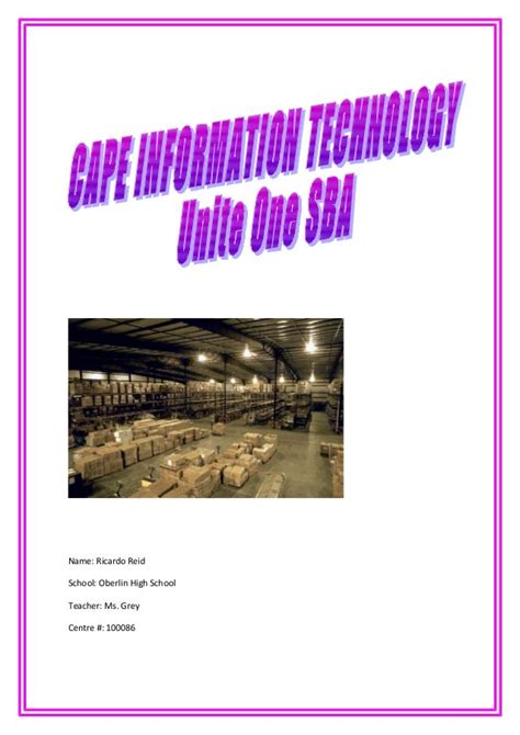 Cape Information Technology Unite 1 Sba