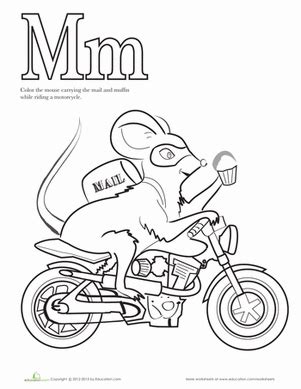 Teach your preschoolers about travel and transportation with this vehicle coloring book with 16 printable coloring pages for kids. Color the Mouse on a Motorcycle | Mouse, the motorcycle ...