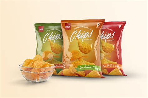 Download Free Chips Bag Packaging Mockup | Snack Bag Mockup ...