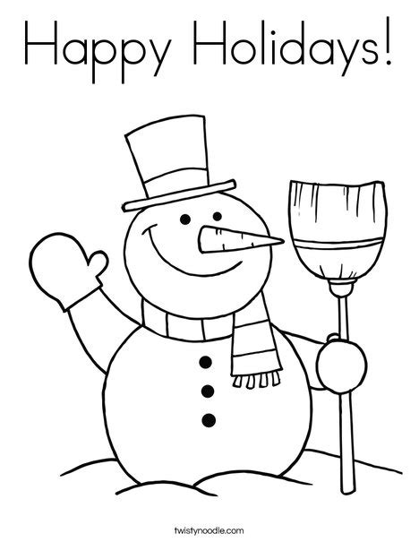 Printable coloring pages are also included if you prefer to color with paper and crayons. Happy Holidays Coloring Page - Twisty Noodle