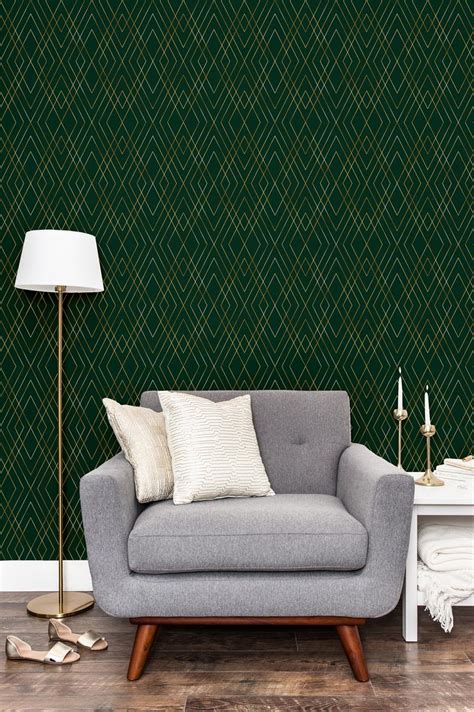 Guaranteed removable and repositionable simply, peel and stick to create, and then enjoy! Green & Gold Peel And Stick Wallpaper Self Adhesive ...