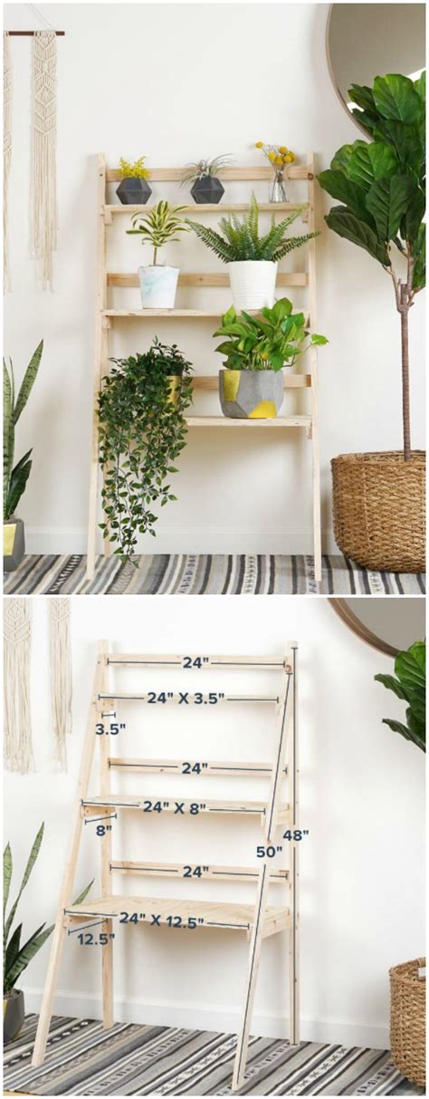 With over a hundred plans from which to choose, you may want to make several to display curios or for extra storage space. DIY Ladder Plant Stand