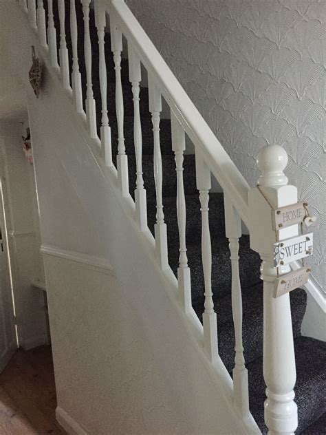 White Gloss Banister Stairs And Landing Ideas Banisters White Gloss