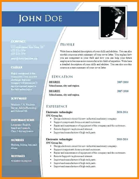 Modele Cv Gratuit A Telecharger Pdf
