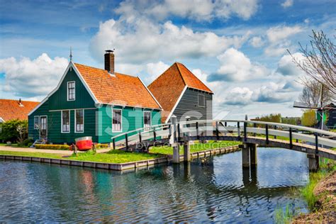 Antique And Traditional Dutch Farm Village Houses Stock Photo Royalty